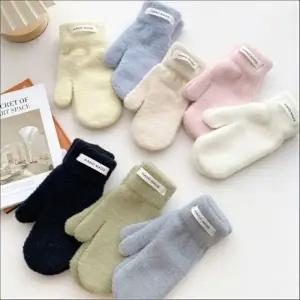 여성 파스텔톤 겨울 니트 벙어리장갑 핸드워머 8색