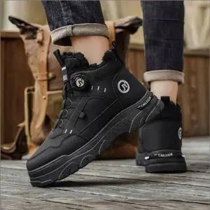 남성 겨울 기모운동화 다이얼끈 워커 스니커즈 2색