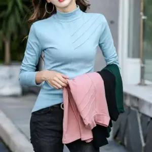 여성 겨울 이너 슬림핏 하이넥 사선 긴팔 티셔츠 6컬러