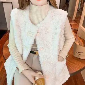 여자 베스트 레이어드 퍼 쪼끼 겨울 겨울 조끼 뽀글이