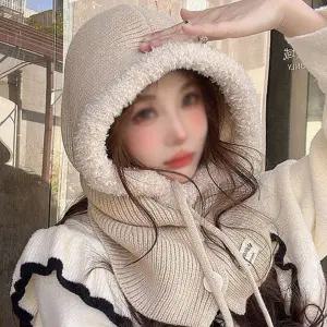 뽀글이 후드형 여성 겨울 넥워머 바라클라바