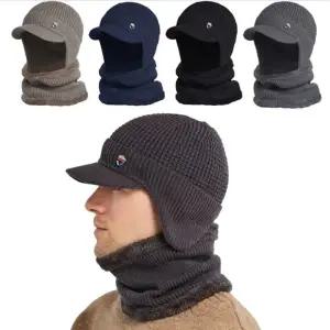 남성 겨울 방한 골프 스포츠 넥워머 목토시 모자 세트