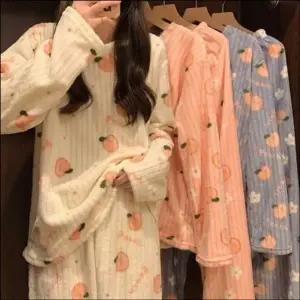 극세사 겨울잠옷 파자마 피치 여자 홈웨어 수면