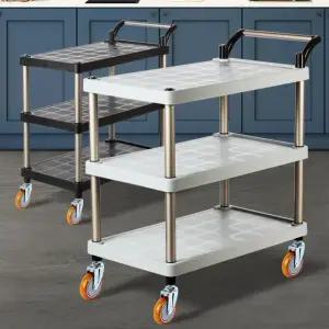 플라스틱 PP 3단 대 와인바퀴 서빙카트 운반식당 이동