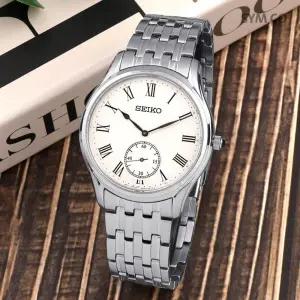 SRK047P1 사파이어 실버 화이트 아날로그 클래식 남자 메탈 시계 d