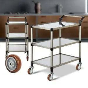 서빙 핸드카 밀차 카트 3단중 이동식 트롤리 식당