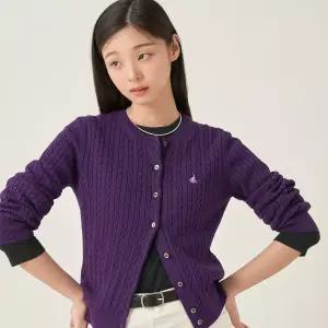 빈폴 레이디스 코튼 슬림케이블 카디건 - 퍼플 (BF585AE01U)