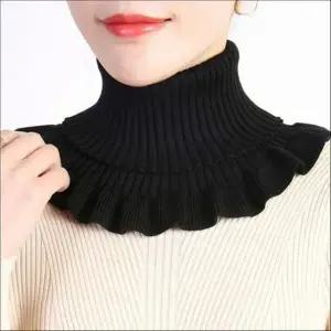 니트 넥워머 프릴 페이크 목티 공갈 목폴라 겨울 터틀넥 3색