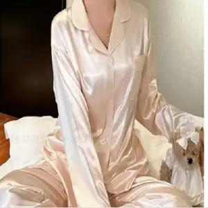 온모어 여성잠옷 실크감촉잠옷 잠옷세트 파자마세트 홈웨어세트 봄잠옷 실크촉감