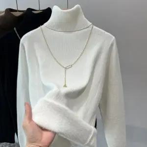 니트 니트티 티셔츠 여성가을 여성옷 폴라 겨울 긴팔니트티 여성 여자 기모