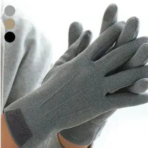 [하프클럽/]남성 스마트 터치 라벨 포인트 스웨이드 장갑