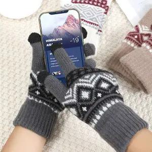 [하프클럽/]남성 여성 인디 패턴 스마트 터치 장갑