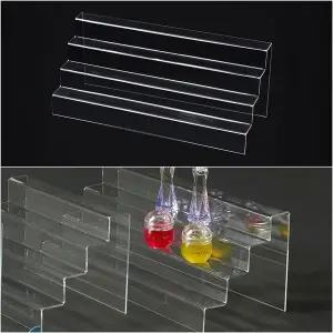 [하프클럽/]진열대 4단 계단식 아크릴 진열대 300mm 디피용진열