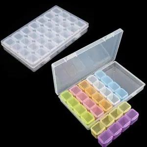 [콩심팥심]투명 보관 케이스 28칸 비즈 수납함 약통 다용도 정리함