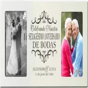 라이프송 마일스톤 맞춤형 60주년 기념 사진 액자 결혼 선물 스페인어 구절 부모님을 위한 남편 아내 그를
