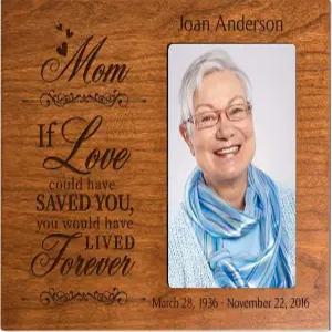 LifeSong 사랑하는 사람을 잃은 위한 개인화된 나무 그림 액자 4x6 사진 장례식 기념품 사랑이 이별을