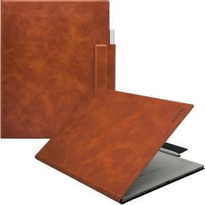 오닉스 박스 고 10.3 ePaper 2024용 정부바 마그네틱 케이스, 펜 버클, 자동 슬립/웨이크 및 클로저(브라운)가 포함된 초박형 경량 가죽 커버 출시