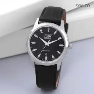 시티즌 AW0100-27E 에코드라이브 모던 심플 아날로그 데이데이트 남자 가죽 시계 d