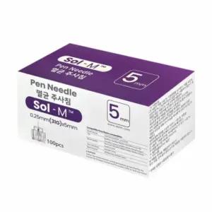 펜니들 SOL-M 솔엠 인슐린 멸균주사침 당뇨주사 혈당관리 용품 100개입 31G 5MM