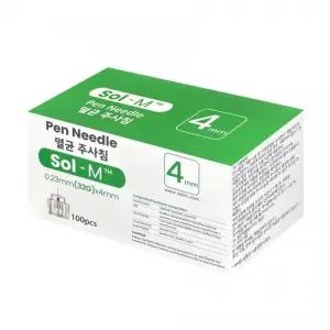 펜니들 SOL-M 솔엠 인슐린 멸균주사침 당뇨주사 혈당관리 용품 100개입 32G 4MM