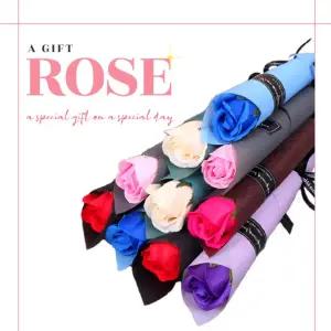 장미한송이 장미 인기 졸업 선물 중학교 고등학교 비누꽃 신상입고 장미꽃 비누꽃다발 10개묶음