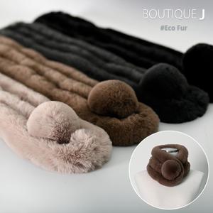 [공장직영]프리미엄 100% 에코 페이크퍼 방울 토끼털목도리/퍼목도리/토끼털머플러