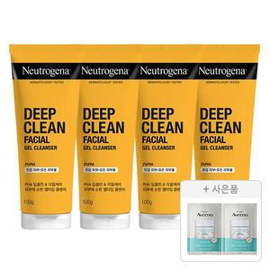 뉴트로지나 NEW 딥클린 훼이셜 클렌저 100g, 4개 + 증정(아크네 폼 10g, 2개)