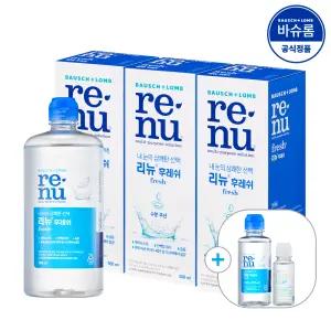 [공식] 바슈롬 리뉴 후레쉬 렌즈세척액 500ml x3개 (+120ml +60ml)