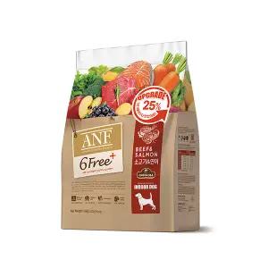ANF 6free 플러스 인도어 강아지사료 소고기 연어, 1.6kg, 1개