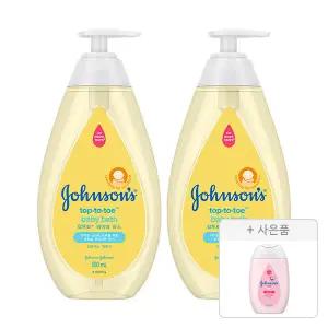 존슨즈 탑투토 바스 500ml, 2개 + 증정(핑크로션 100ml, 1개)