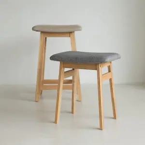 [리빙숲]원목 패브릭 스툴/화장대의자/(소)