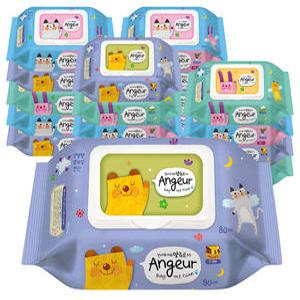 앙쥬르 45 엠보싱 80매 캡형 20팩 평량 45g 순한  물티슈 우체국택배