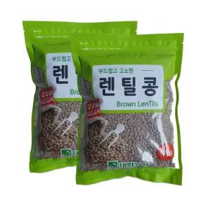 브라운 렌틸콩 1.2kg (600gx2) / 25년산 렌즈콩 잡곡
