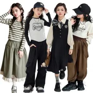 주니어 여아 키즈 초등학생 가을 긴팔 자켓 원피스 청바지 맨투맨 가디건 청자켓 아우터 아동복 상하복