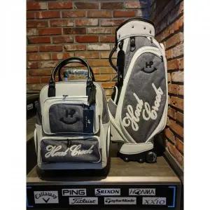 2023 힐크릭 골프 여성 바퀴 캐디백 세트 블랙 화이트