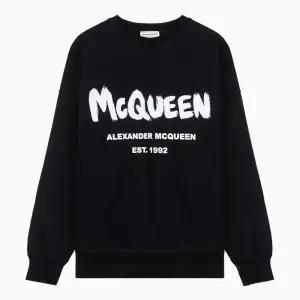 23SS 알렉산더 맥퀸 그래피티 로고 프린트 블랙 여성 맨투맨 659975 QZAHR 0520