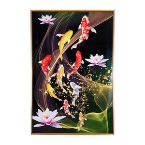 연꽃 구어도 알루미늄프레임 벽장식 그림 액자 부자되는 거실 현관 풍수지리 인테리어