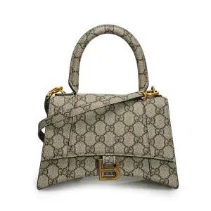 [중고명품] 베이지 X발렌시아가 아워글래스 탑 핸들 스몰 토트백