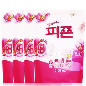 피죤 핑크로즈 2.1L 4개, 섬유유연제 대용량 리필 용기 본품