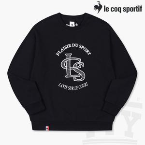 [하프클럽/르꼬끄 스포르티브]르꼬끄 루즈핏 모노그램 맨투맨 QO123TFS14 BLK