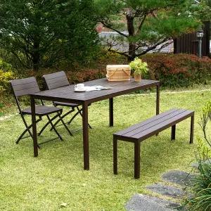 [공간미가구]아르미 1500 테이블 1400 벤치 아르세 2개 4인 세트