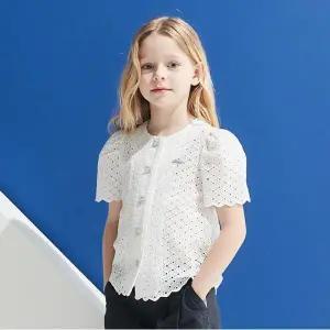 [보리보리/닥스리틀]닥스키즈 아일렛 러블리 블라우스 (DSM13XB58M_WT)