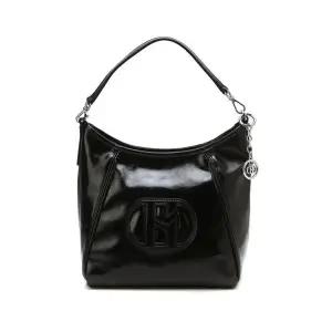 [헤지스](광주신세계)블랙 로고배색 가죽 미니숄더백  HIBA4F524BK