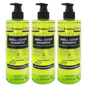 쿤달 올데이 스멜커버 청소년 샴푸 라임바질앤만다린 400ml 3개