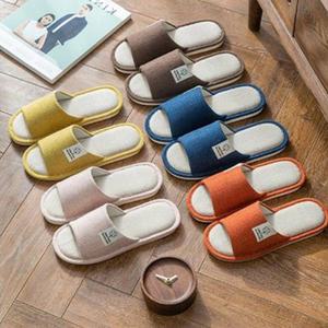 로에드 코튼 린넨 거실 실내화 여성 남성 쿠션 슬리퍼 거실화