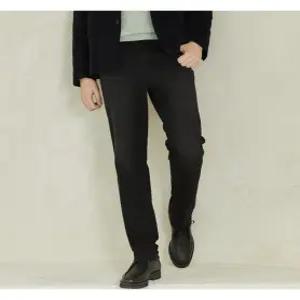 [뱅뱅][뱅뱅] 남성 라이크라 이중직 기모데님__검정