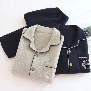 남자 무지 누빔 수면잠옷 잠옷 세트 TS724