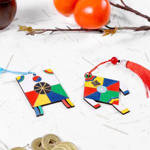 팬시우드 전통연 키링 만들기 전통 새해 1월 겨울 교구 미술 반제품 아이들 간단한 방과후 공예 패키지 활동 재료