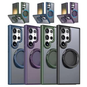 [유니커블]갤럭시 S25 플러스 울트라 맥세이프 호환 회전 스탠드 마그네틱 핑거링 거치대 범퍼 하드 케이스