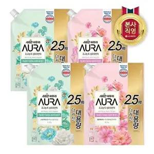 [LG생활건강]샤프란 아우라 섬유유연제 리필 1.7L*4개(윌유메리미2+스모키2)